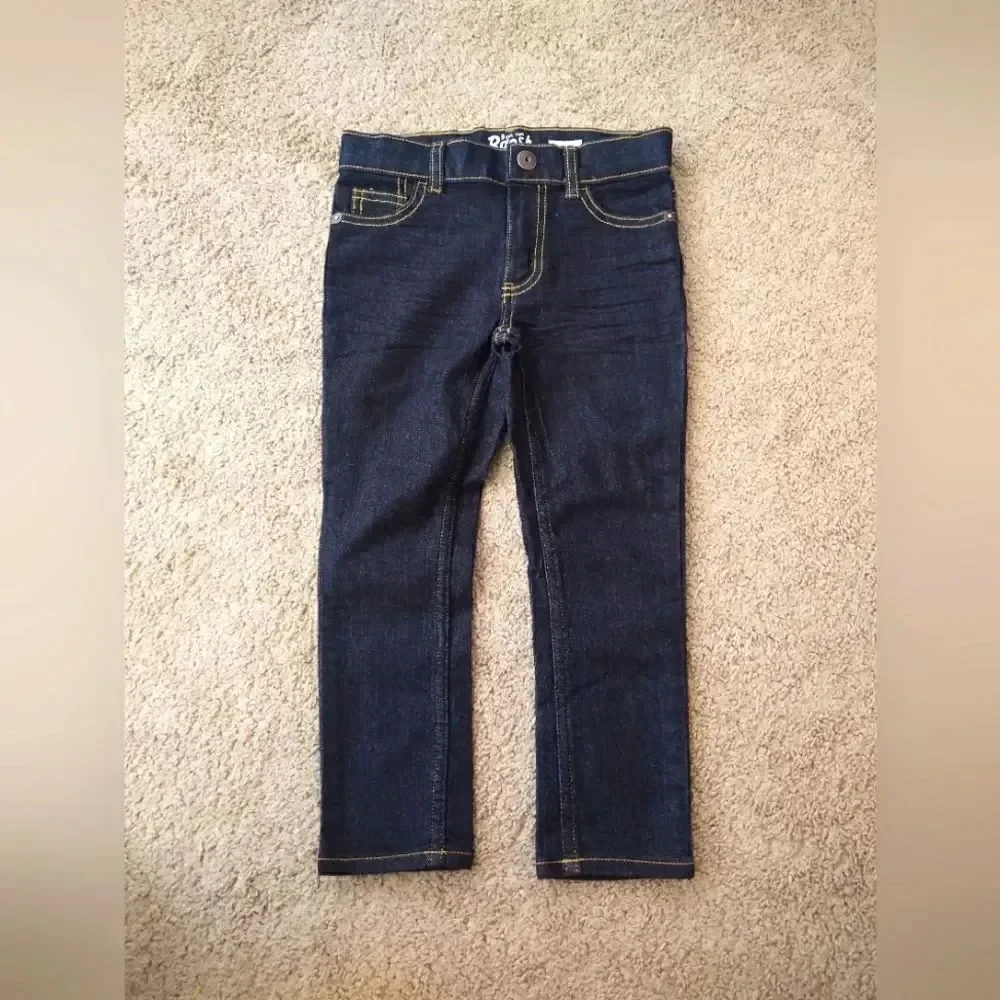 OshKosh B'Gosh Boys Kids Jeans Size 4R Skinny Raw Denim Blue BRAND NEW NO TAGS